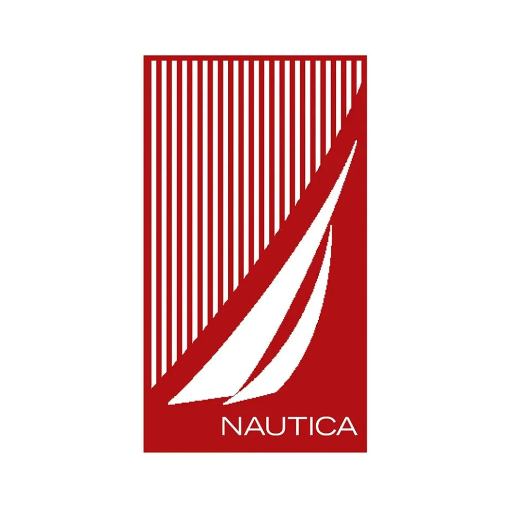 Nautica Home Stripe J 100% Turkish Cotton Beach Towel, 90cmx180cm, Red Multi