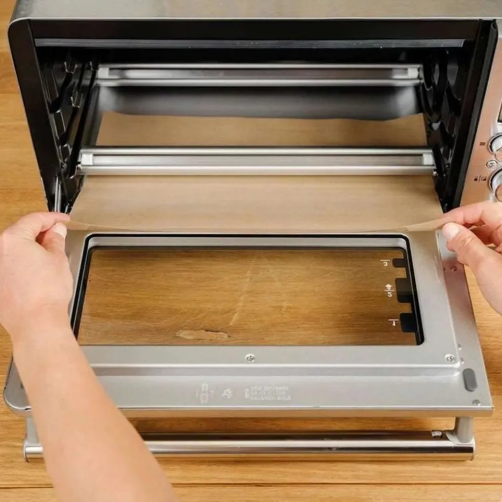 Nostik 2-Piece Rectangular Air Fyer and Oven Liner, Brown