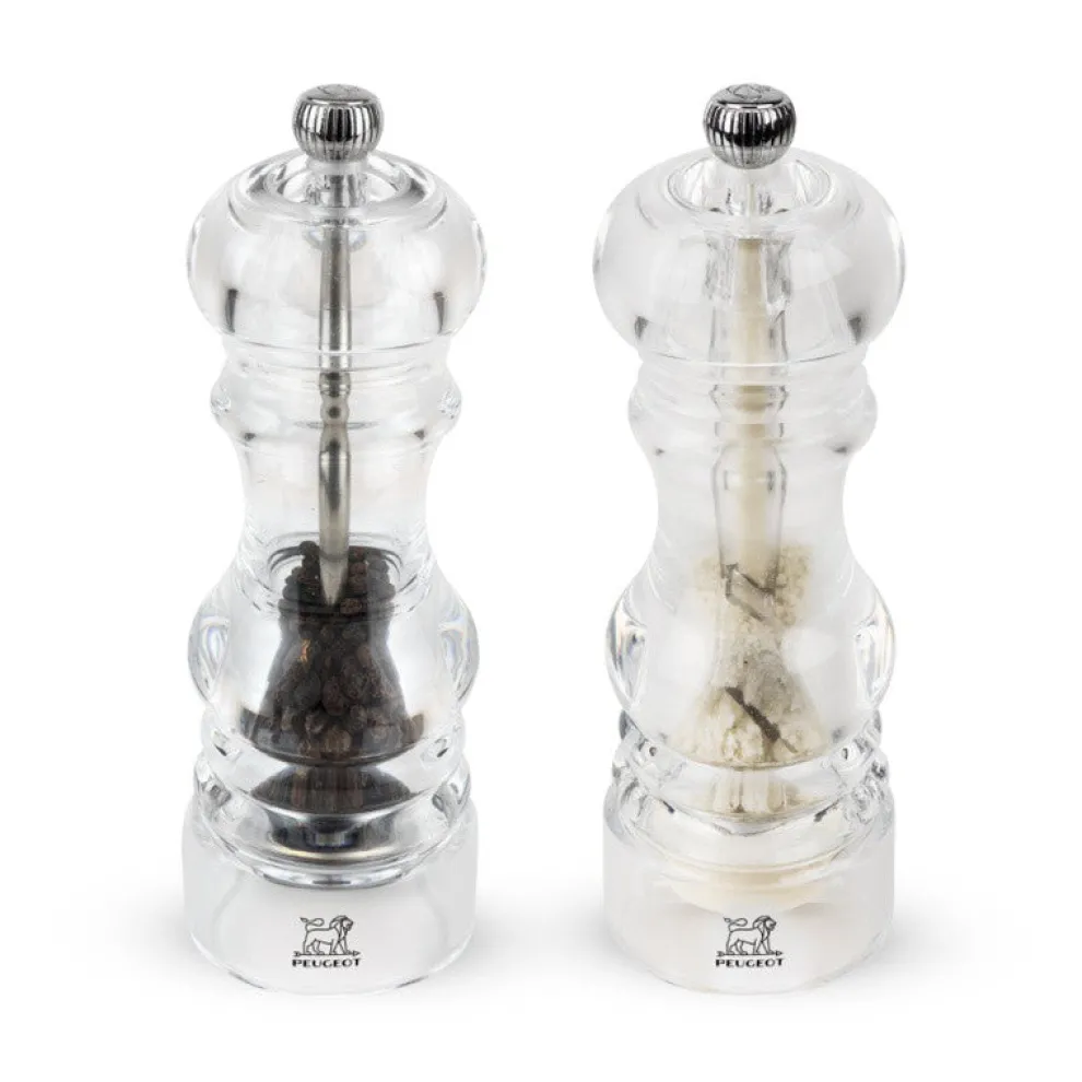 Peugeot Nancy 2-Piece Salt and Pepper Grinder, 18cm, Transparent