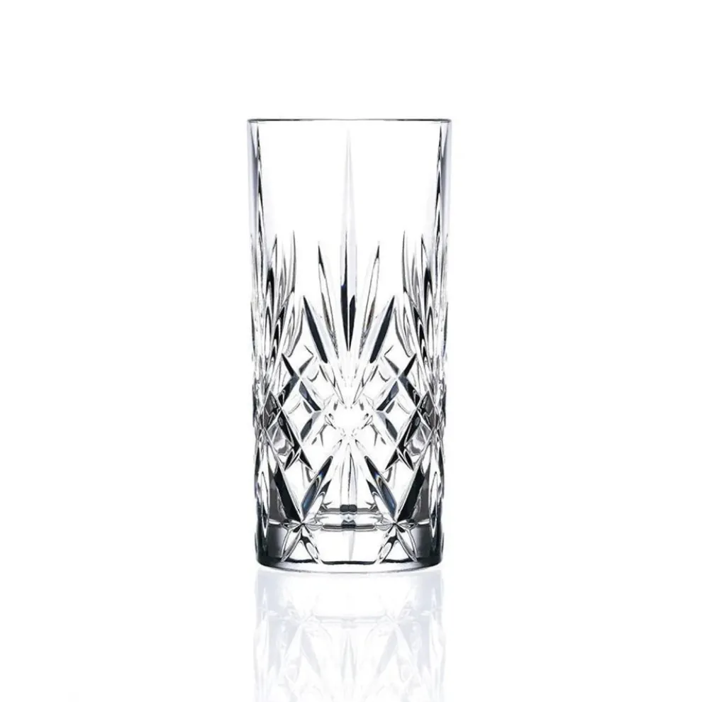 Rcr Melodia Crystal Glass Highball Glass, 360ml, Transparent