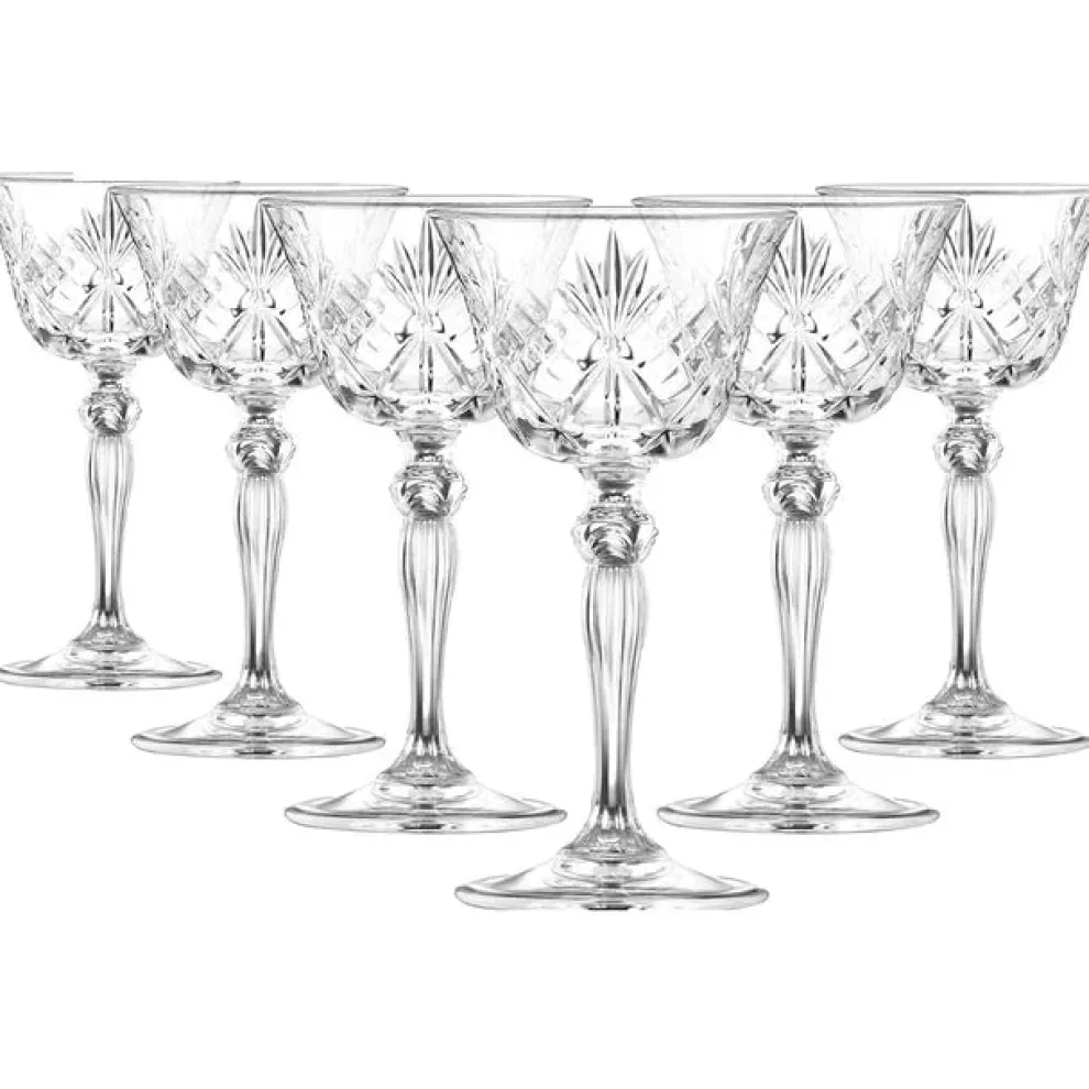 Rcr Melodia 6-Piece Coupette Wine Glass Set, 160ml, Transparent