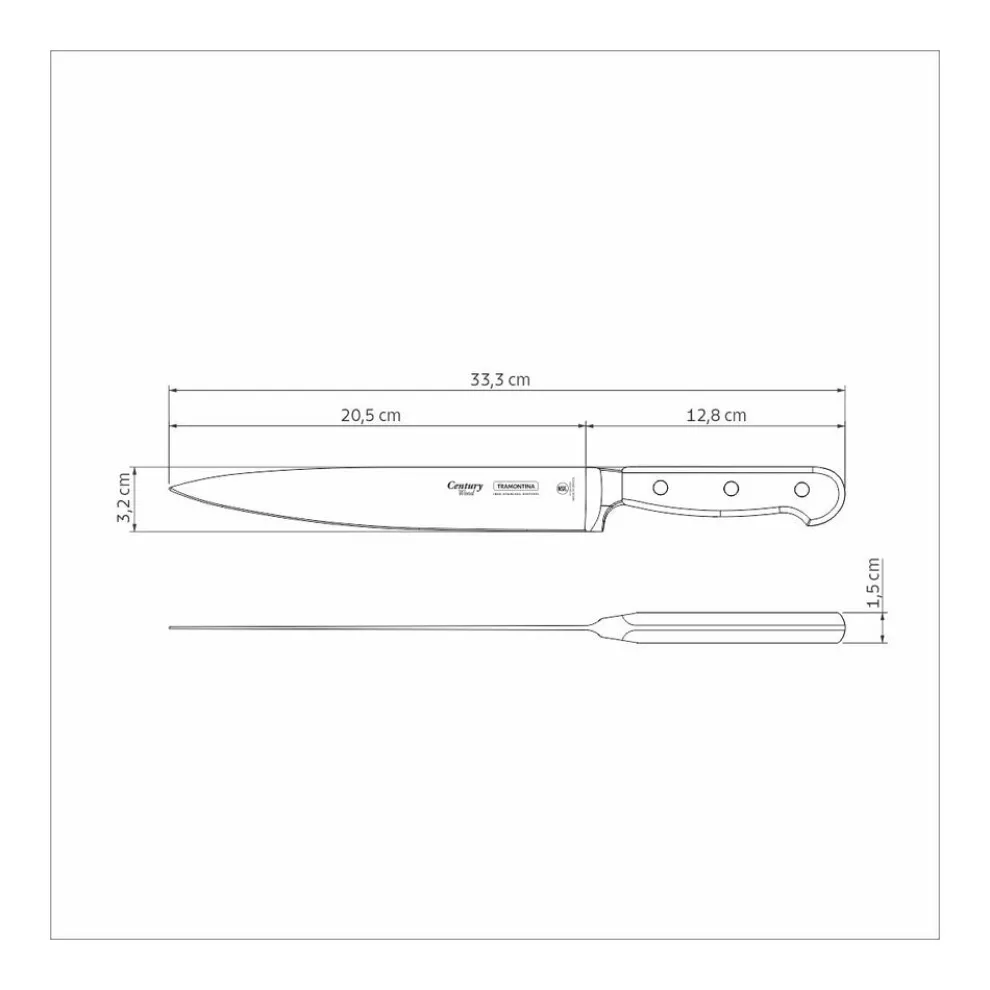 Tramontina Stainless Steel Carving Knife, Inox