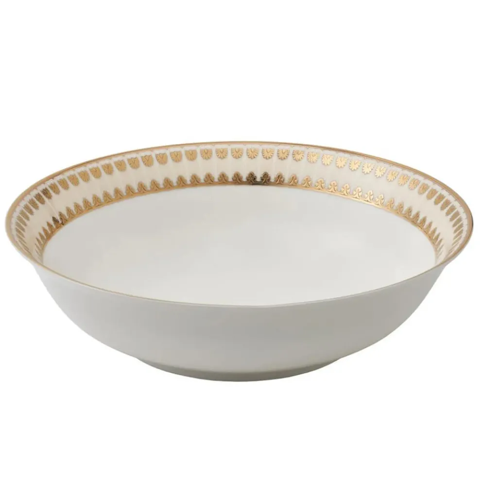 Weimar Joanna Of Bavaria 63-Piece Fine Bone China Dinner Set for 12 People, White Gold