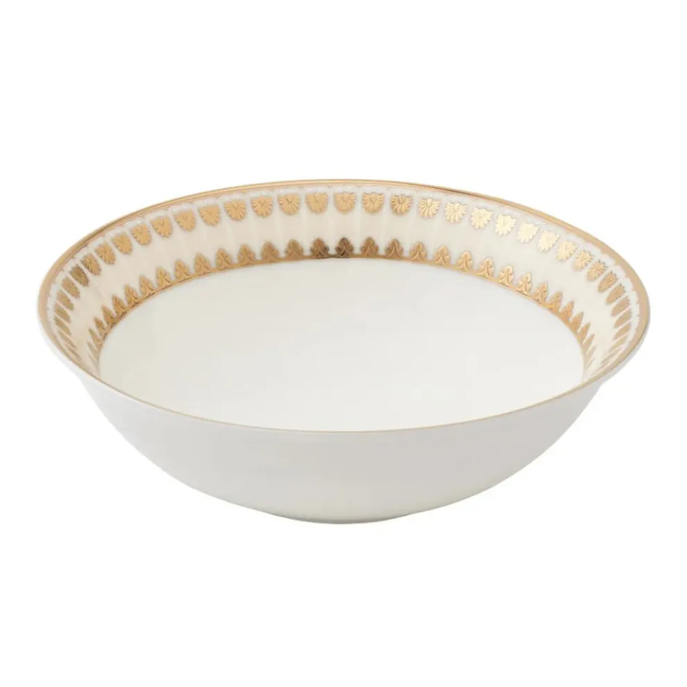 Weimar Joanna Of Bavaria 63-Piece Fine Bone China Dinner Set for 12 People, White Gold