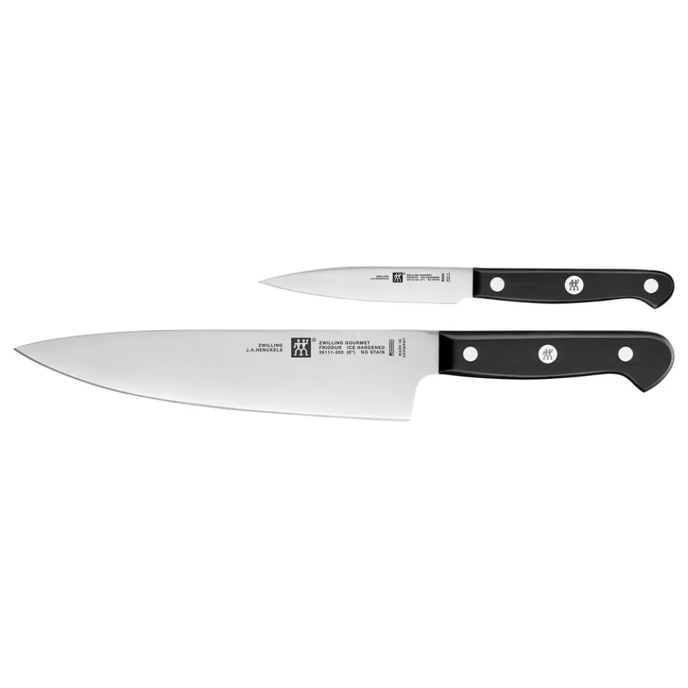 Zwilling Gourmet 2 Piece Knife Set, Black Silver