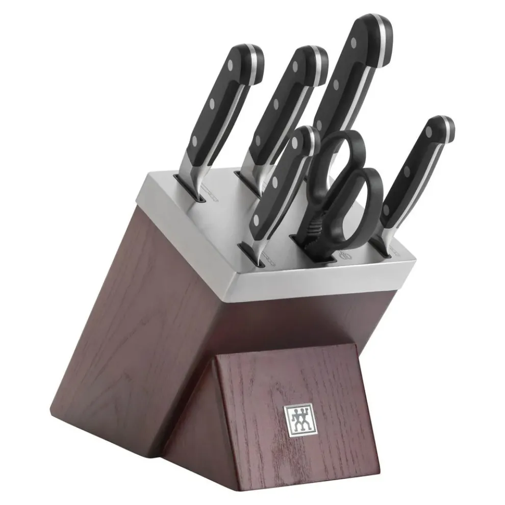 Zwilling Pro 7-Piece Knife Block Set with KiS technology, Black Silver